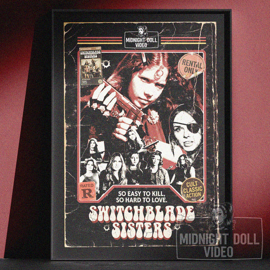 SWITCHBLADE SISTERS (1975) - "SO EASY TO KILL" VHS TRIBUTE ART PRINT