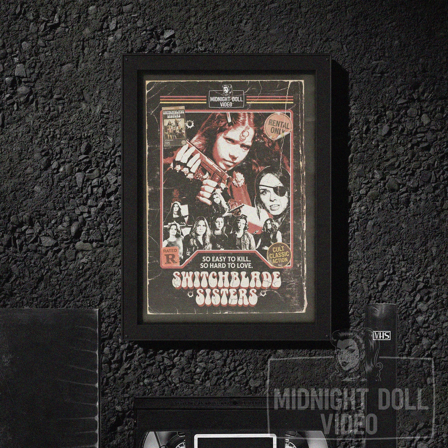 SWITCHBLADE SISTERS (1975) - "SO EASY TO KILL" VHS TRIBUTE ART PRINT