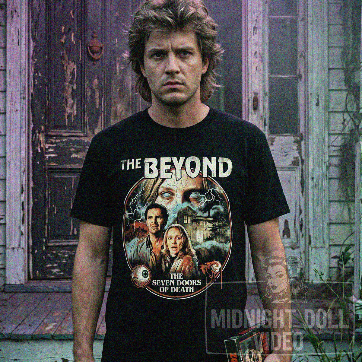 THE BEYOND (1981) - "THE SEVEN DOORS OF DEATH" VINTAGE T-SHIRT