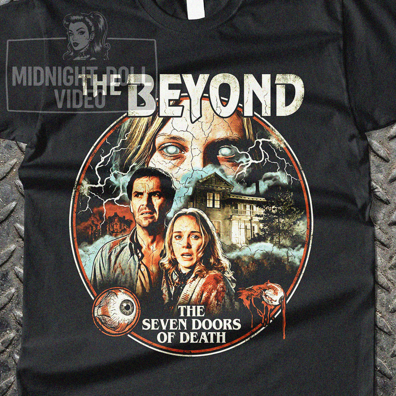 THE BEYOND (1981) - "THE SEVEN DOORS OF DEATH" VINTAGE T-SHIRT