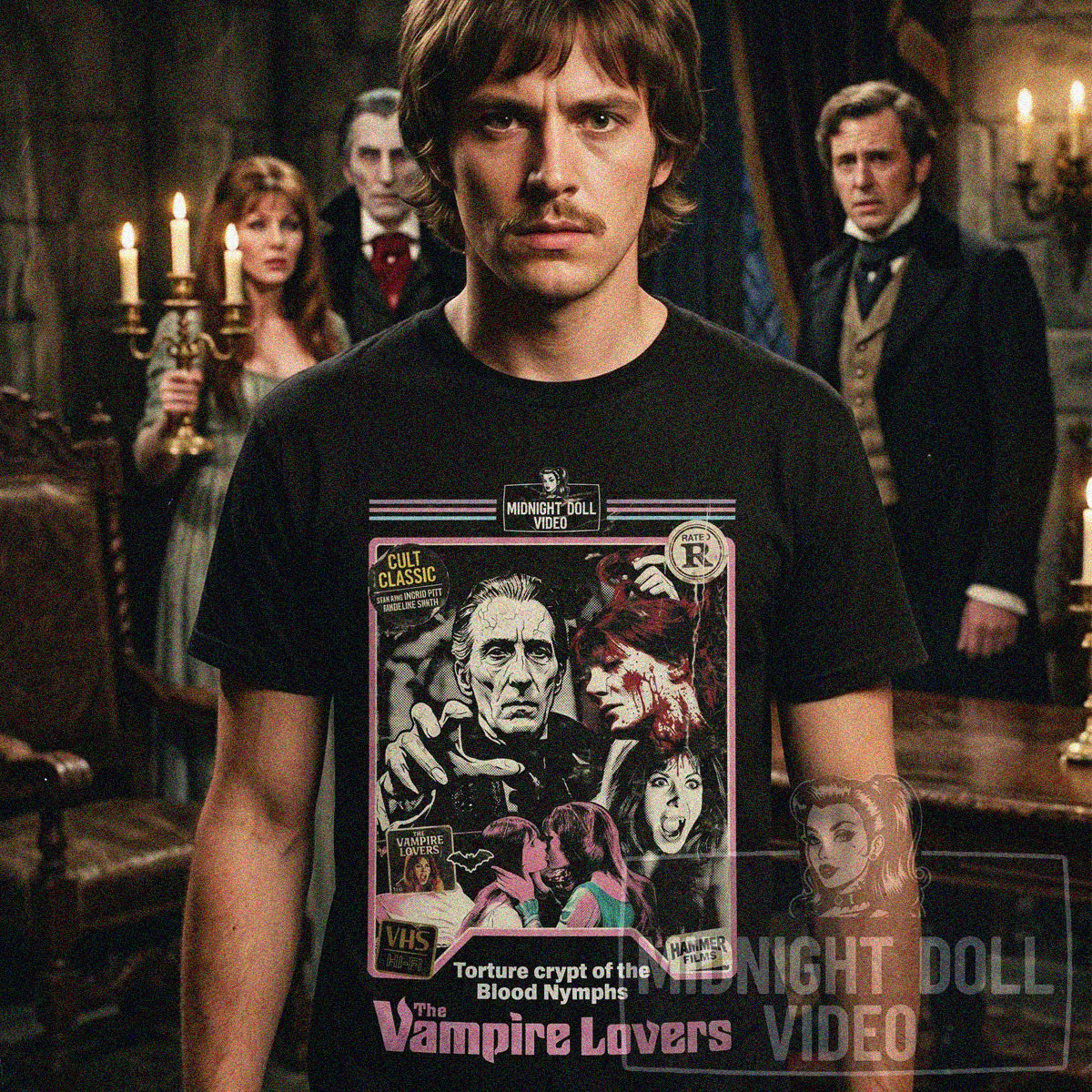 The Vampire Lovers (1970) ''Hammer Horror'' - VHS Tribute T-shirt