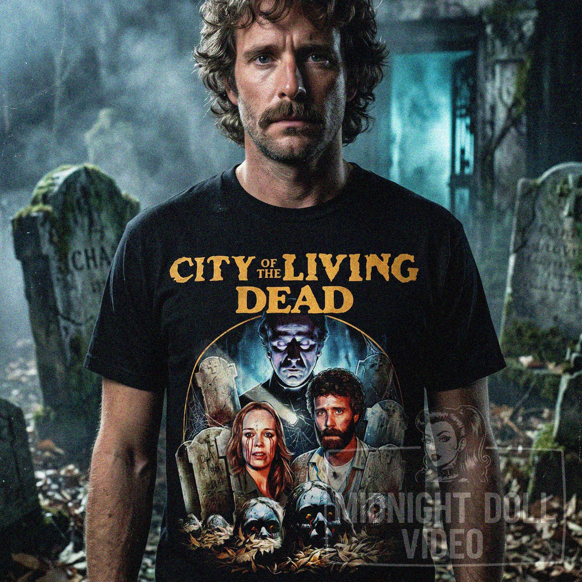 CITY OF THE LIVING DEAD (1980) - "THE GATES OF HELL" VINTAGE T-SHIRT