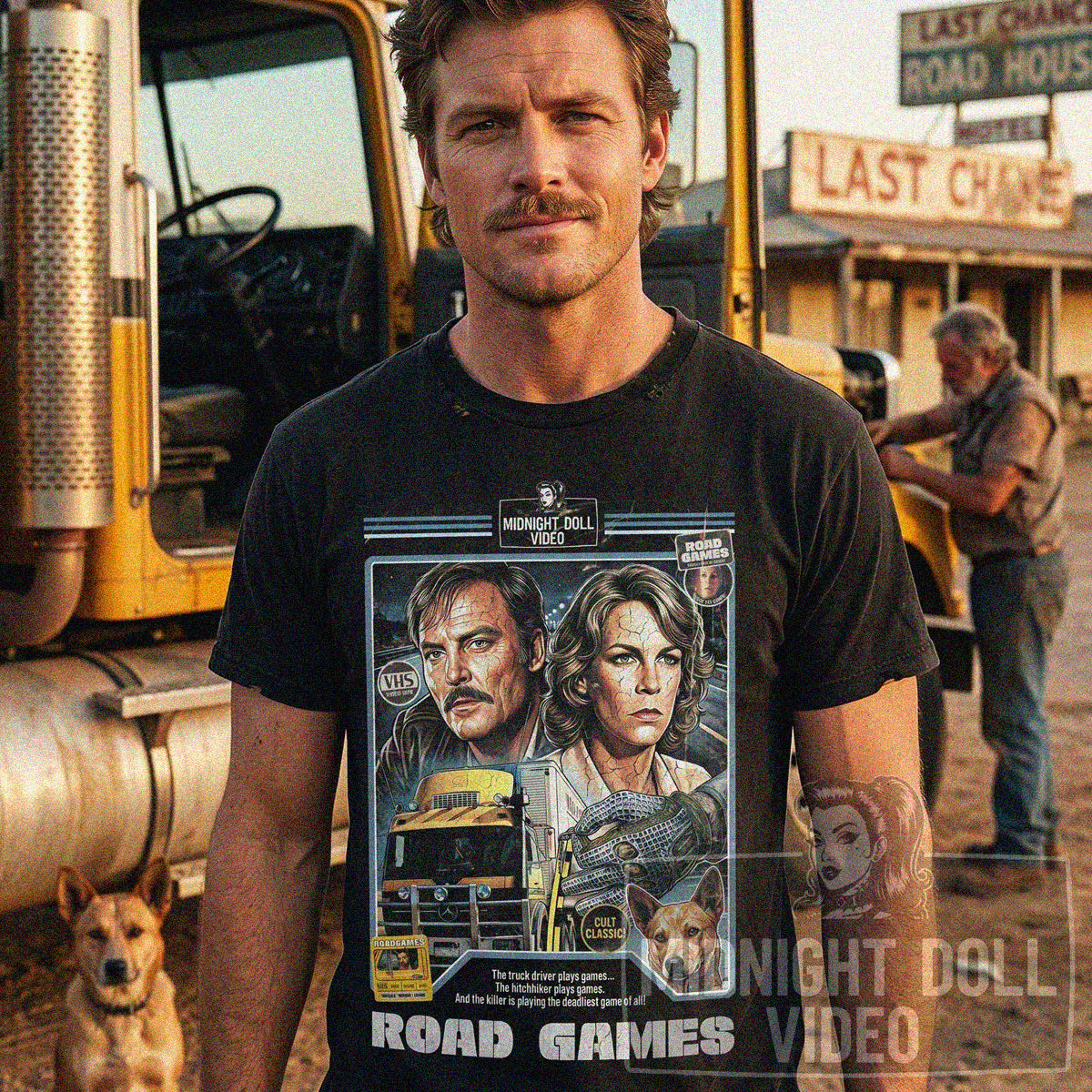 ROAD GAMES (1981) - "THE DEADLIEST GAME" - VHS TRIBUTE T-SHIRT