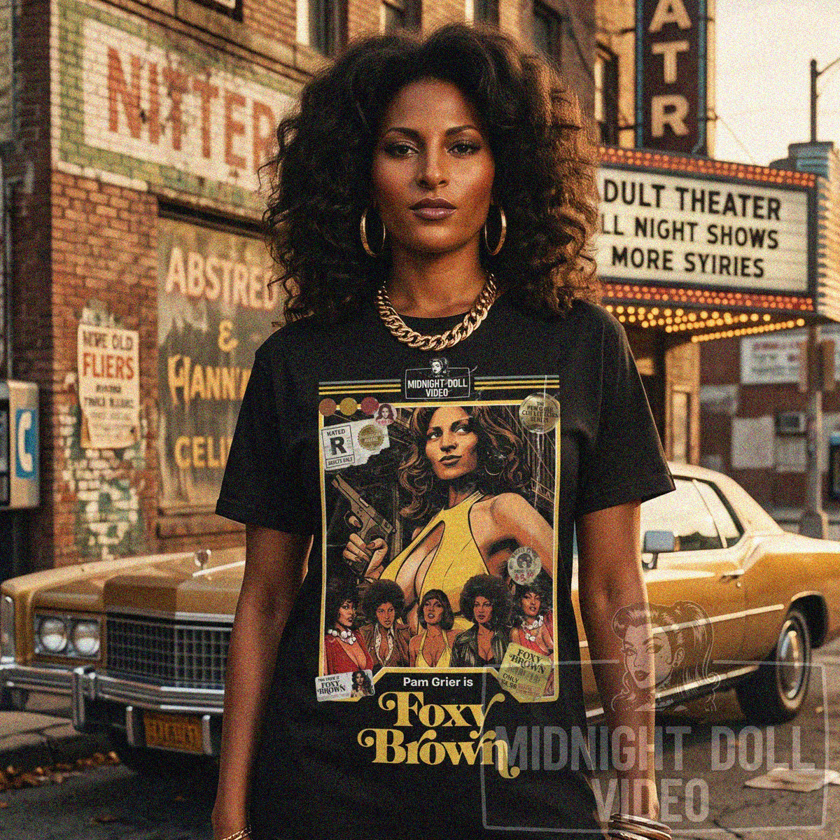 Foxy Brown (1974) - "A Whole Lot of Woman" VHS Tribute T-Shirt