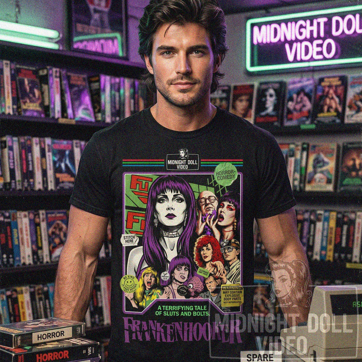 Frankenhooker (1990) - "Wanna Date?" VHS Tribute T-Shirt