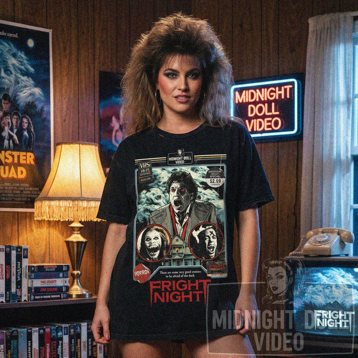 Fright Night (1985) - "Jerry Dandrige" VHS Tribute T-Shirt