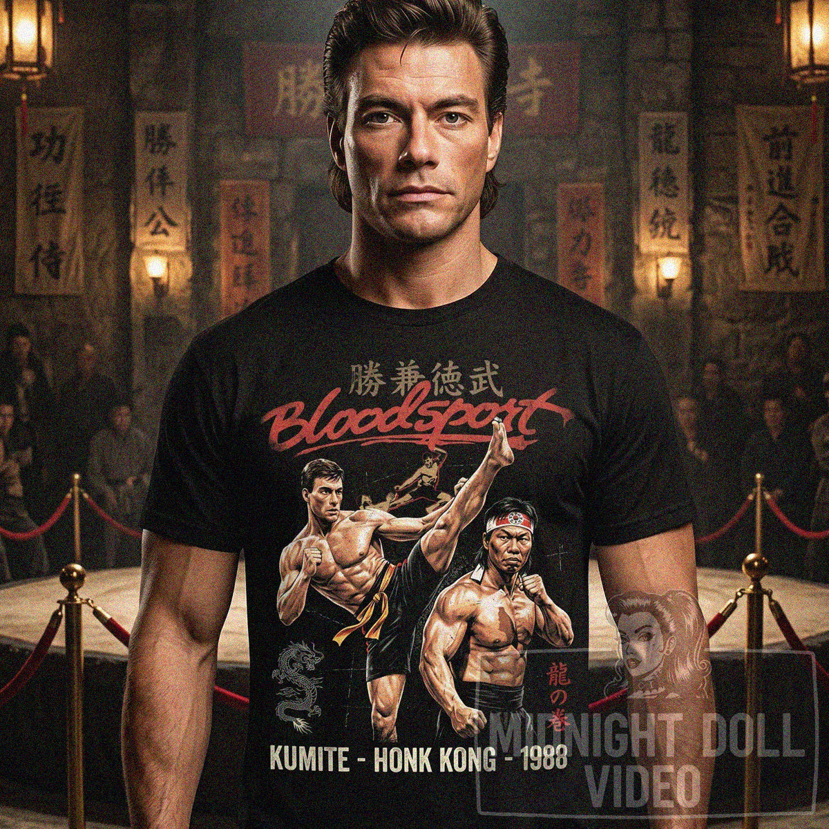 Bloodsport (1988) ''Jean-Claude Van Damme'' Vintage T-Shirt