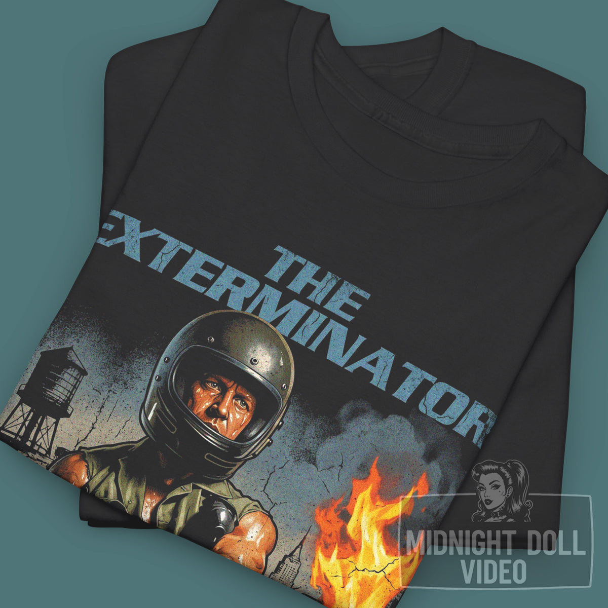 THE EXTERMINATOR (1980) - "THE MAN THEY PUSHED TOO FAR" VINTAGE T-SHIRT