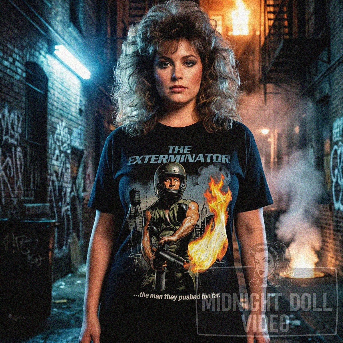 THE EXTERMINATOR (1980) - "THE MAN THEY PUSHED TOO FAR" VINTAGE T-SHIRT