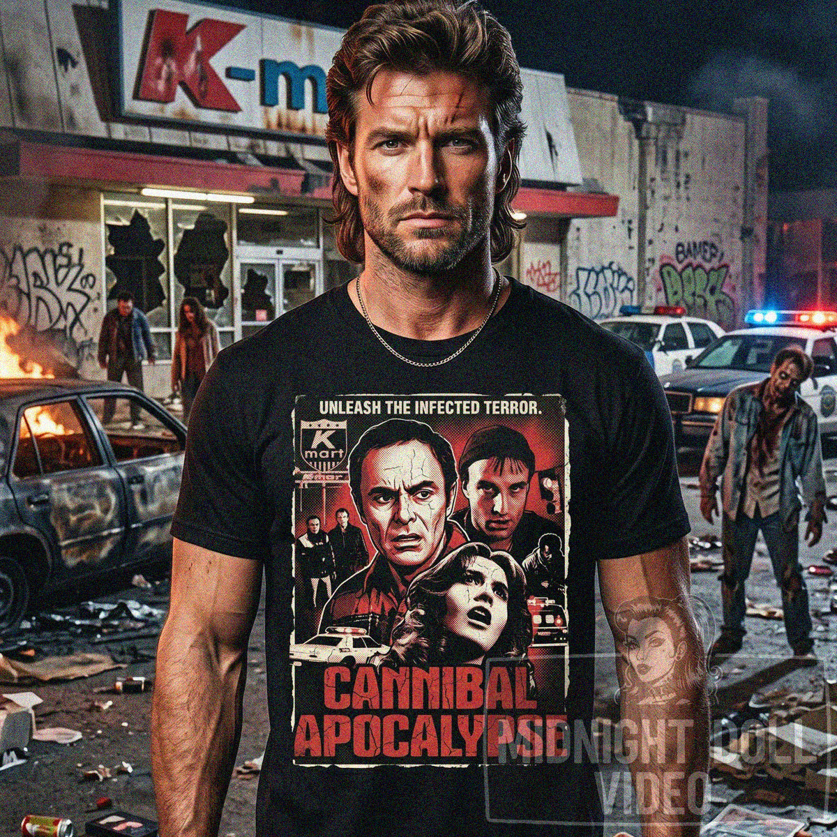 CANNIBAL APOCALYPSE (1980) - "UNLEASH THE INFECTED TERROR" VINTAGE T-SHIRT