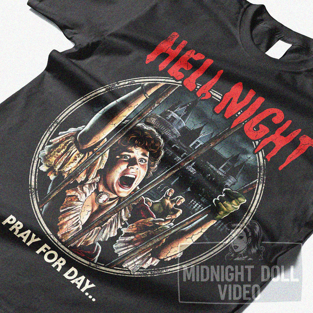 HELL NIGHT (1981) - "PRAY FOR DAY" - LINDA BLAIR VINTAGE T-SHIRT