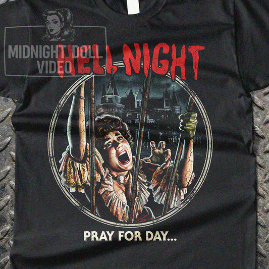 HELL NIGHT (1981) - "PRAY FOR DAY" - LINDA BLAIR VINTAGE T-SHIRT