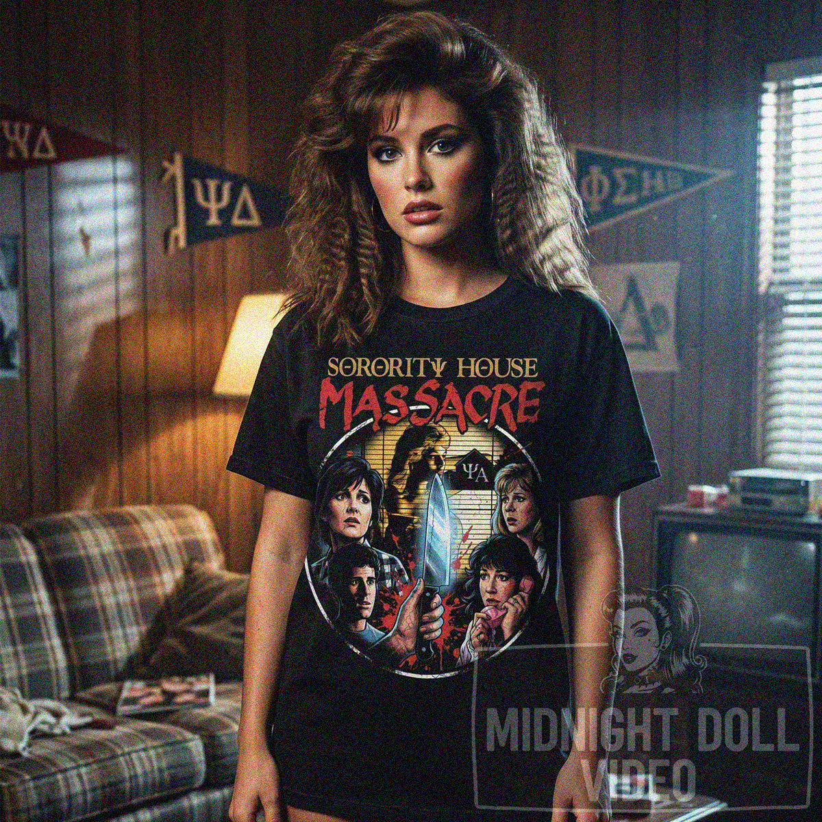 SORORITY HOUSE MASSACRE (1986) - "THE NIGHTMARE IS REAL" VINTAGE T-SHIRT