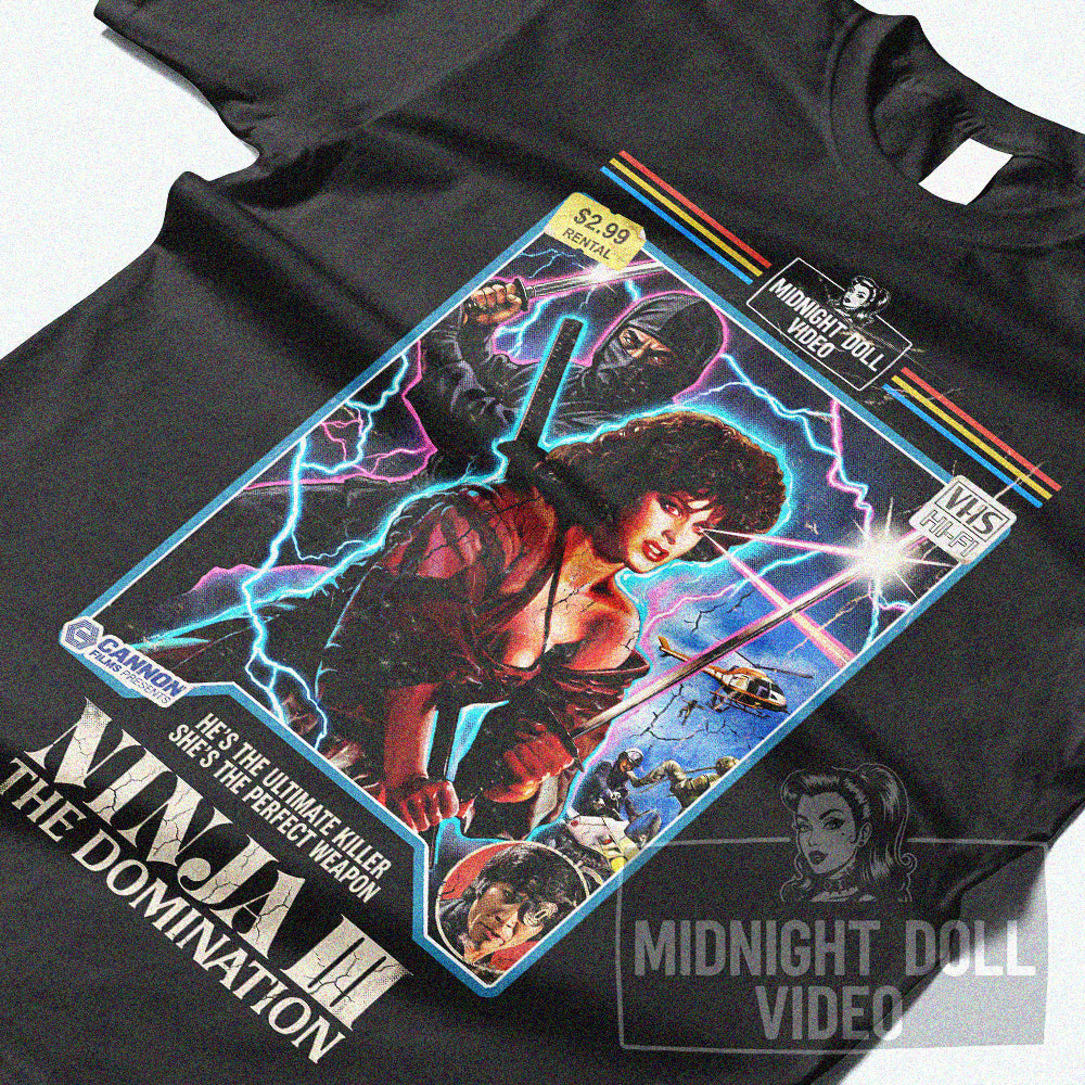 Ninja III: The Domination (1984) - "The Perfect Weapon" VHS Tribute T-Shirt