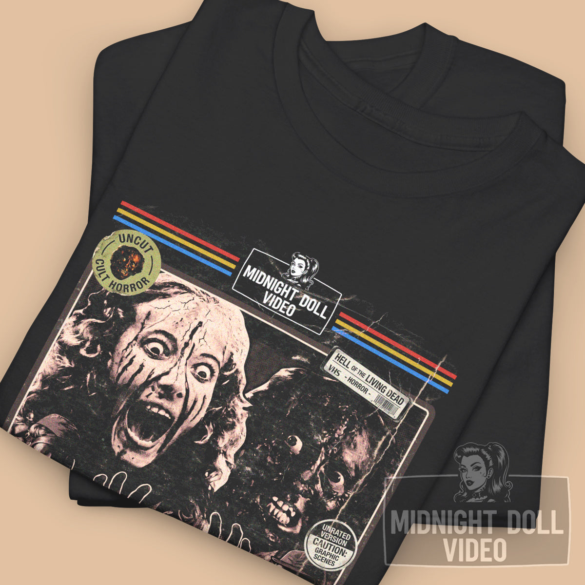 Hell of the Living Dead (1980) - "They Eat the Living" VHS Tribute T-Shirt