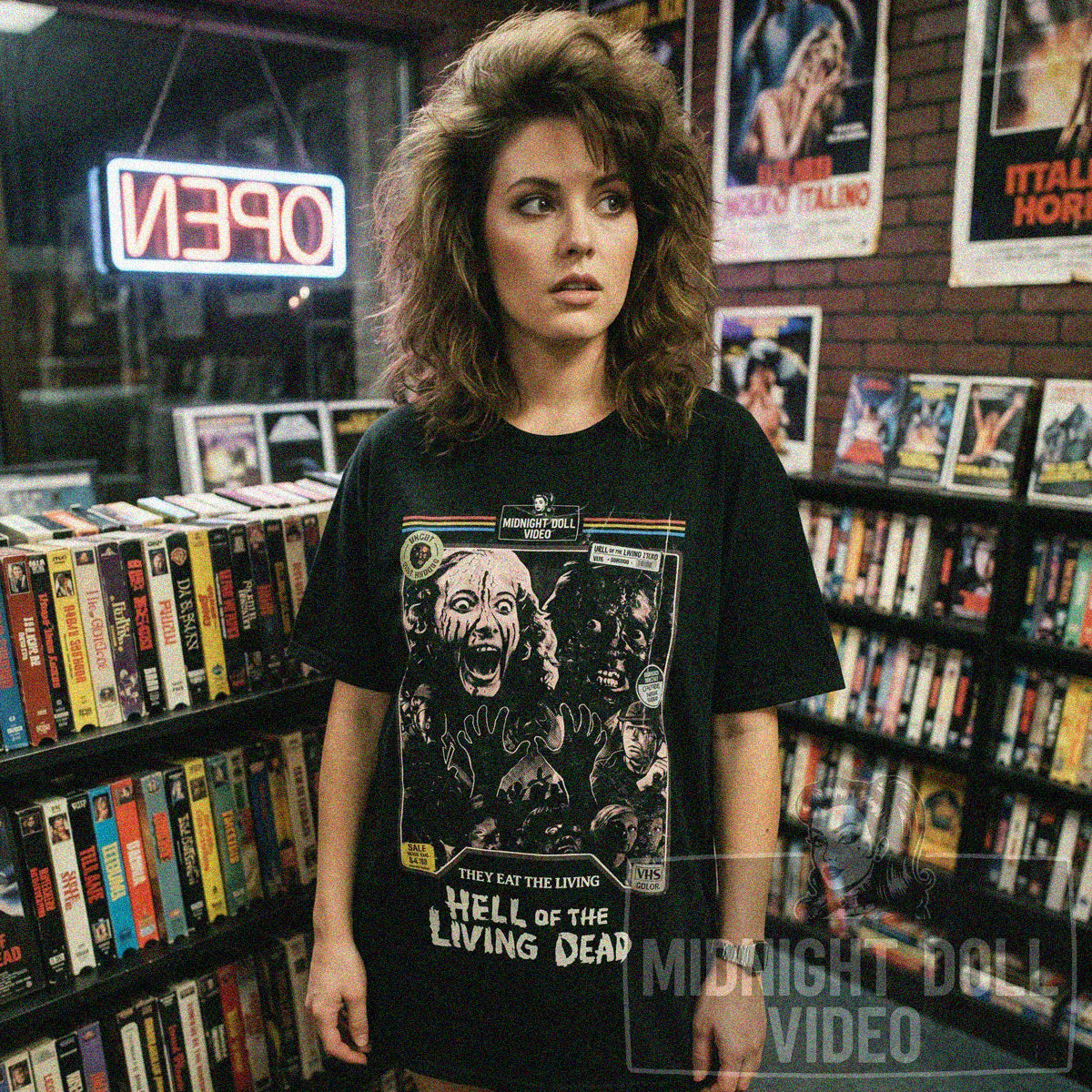 Hell of the Living Dead (1980) - "They Eat the Living" VHS Tribute T-Shirt