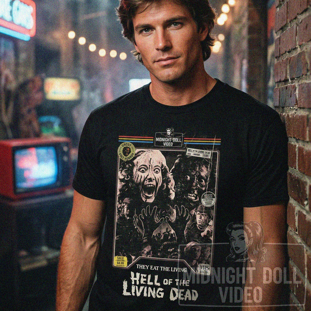 Hell of the Living Dead (1980) - "They Eat the Living" VHS Tribute T-Shirt