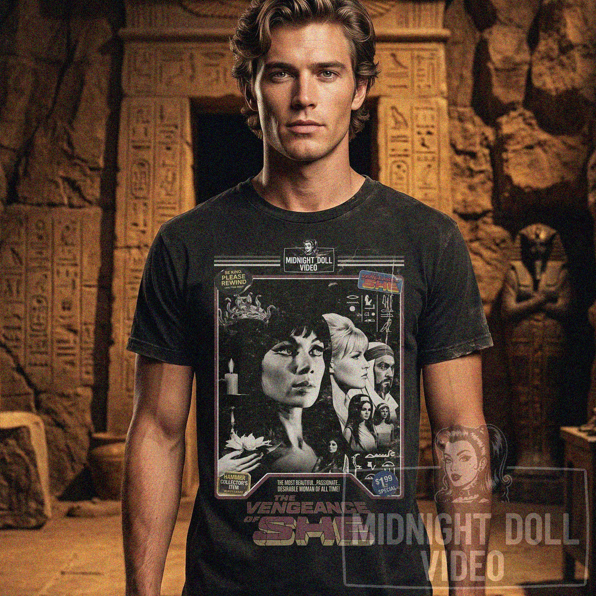 The Vengeance of She (1968) - "The Most Beautiful Woman" VHS Tribute T-Shirt