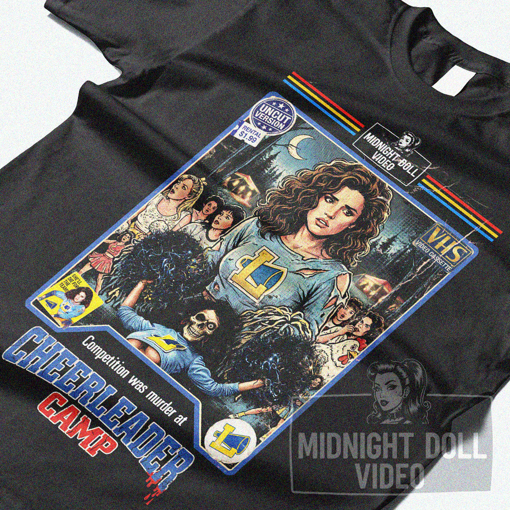 Cheerleader Camp (1988) - "Competition Was Murder" VHS Retro Tribute T-Shirt