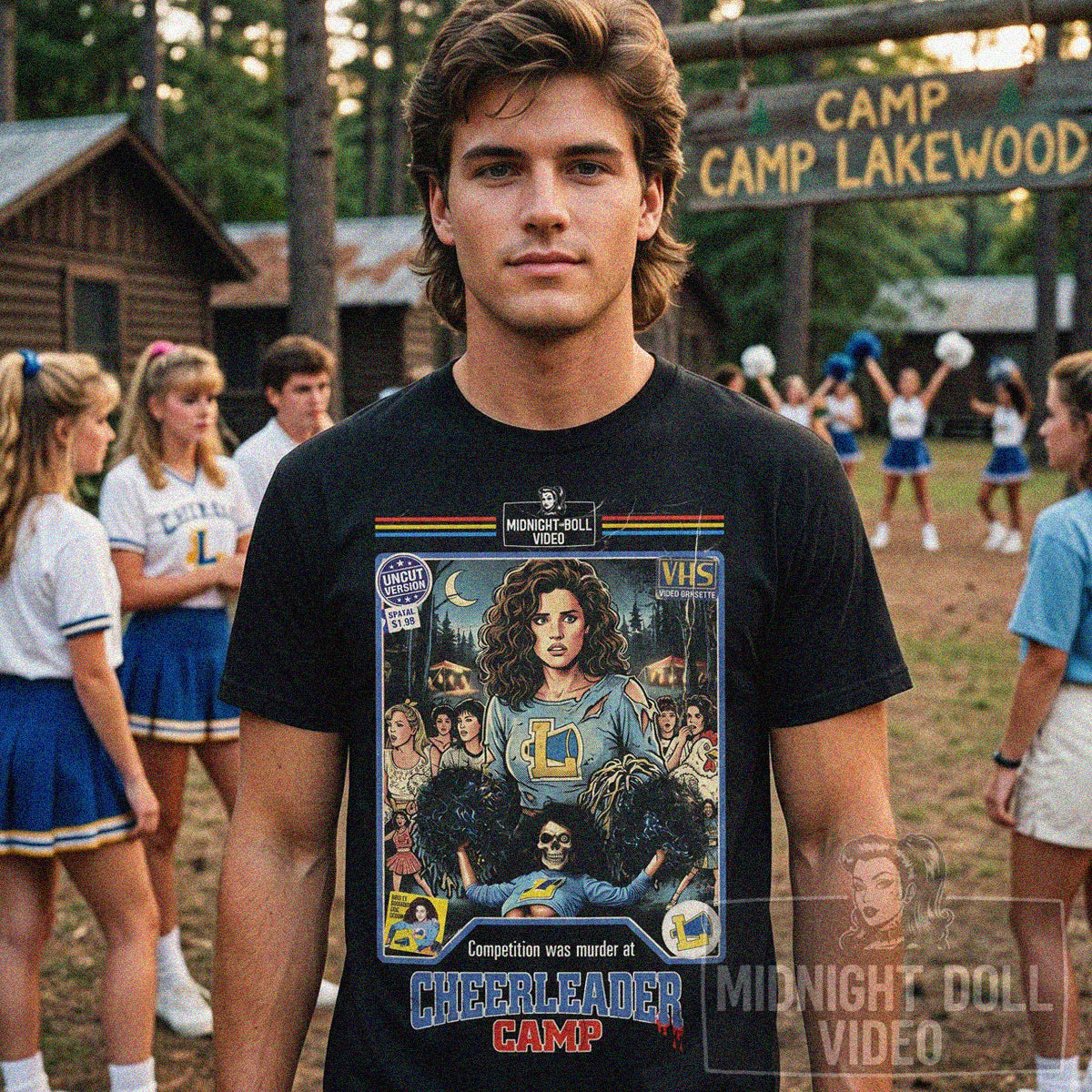 Cheerleader Camp (1988) - "Competition Was Murder" VHS Retro Tribute T-Shirt