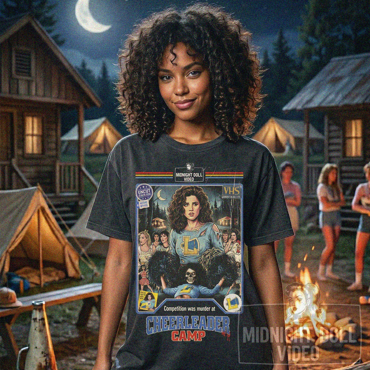 Cheerleader Camp (1988) - "Competition Was Murder" VHS Retro Tribute T-Shirt