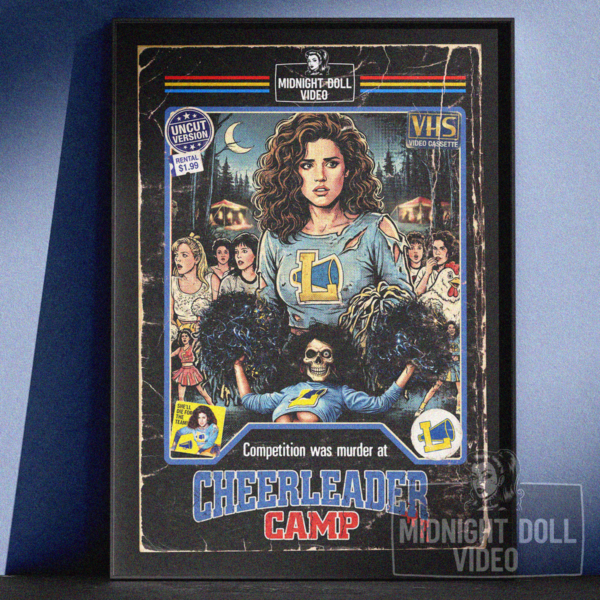 Cheerleader Camp (1988) - "Competition Was Murder" VHS Tribute Art Print