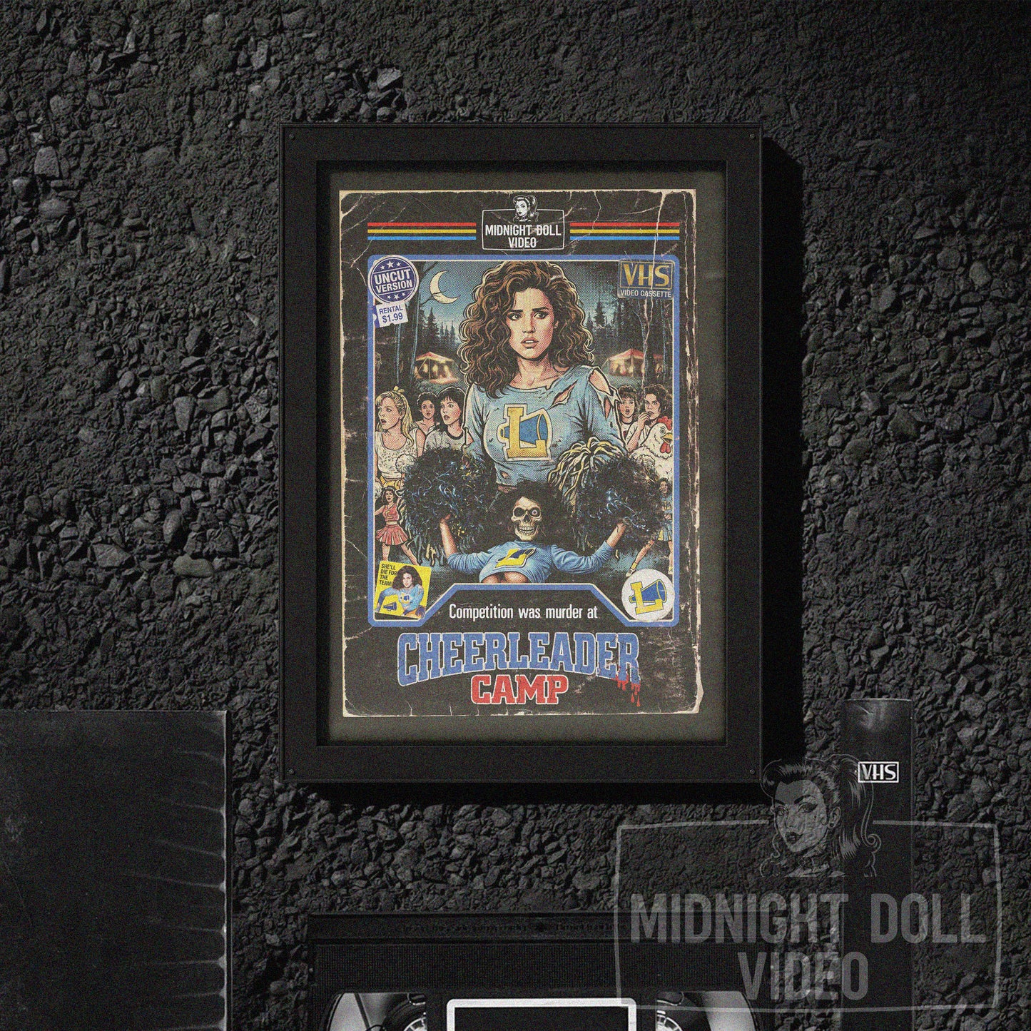 Cheerleader Camp (1988) - "Competition Was Murder" VHS Tribute Art Print