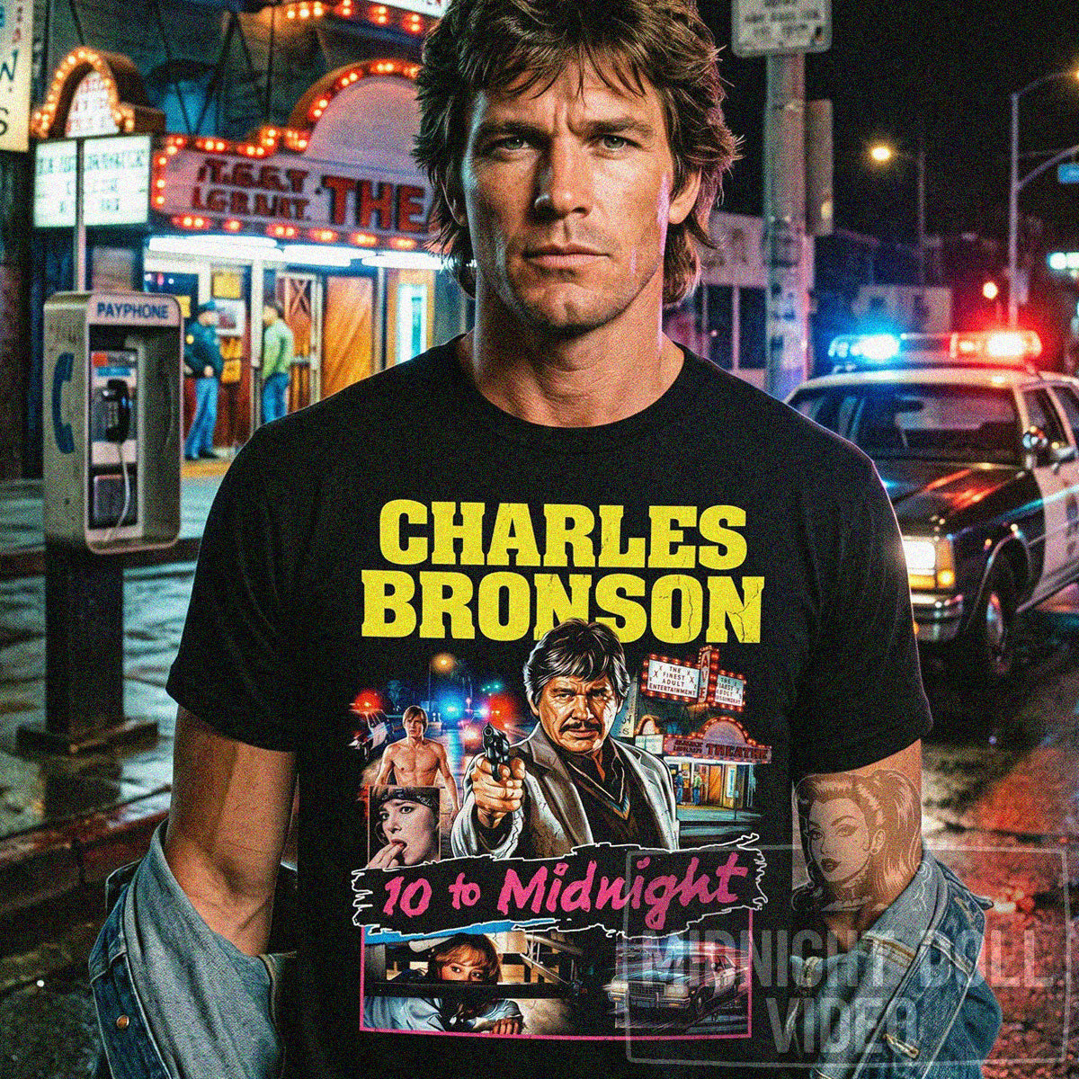 10 TO MIDNIGHT (1983) - "BRONSON IS BACK" VINTAGE T-SHIRT
