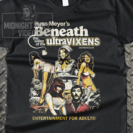 BENEATH THE VALLEY OF THE ULTRA-VIXENS (1979) - "ENTERTAINMENT FOR ADULTS" VINTAGE T-SHIRT