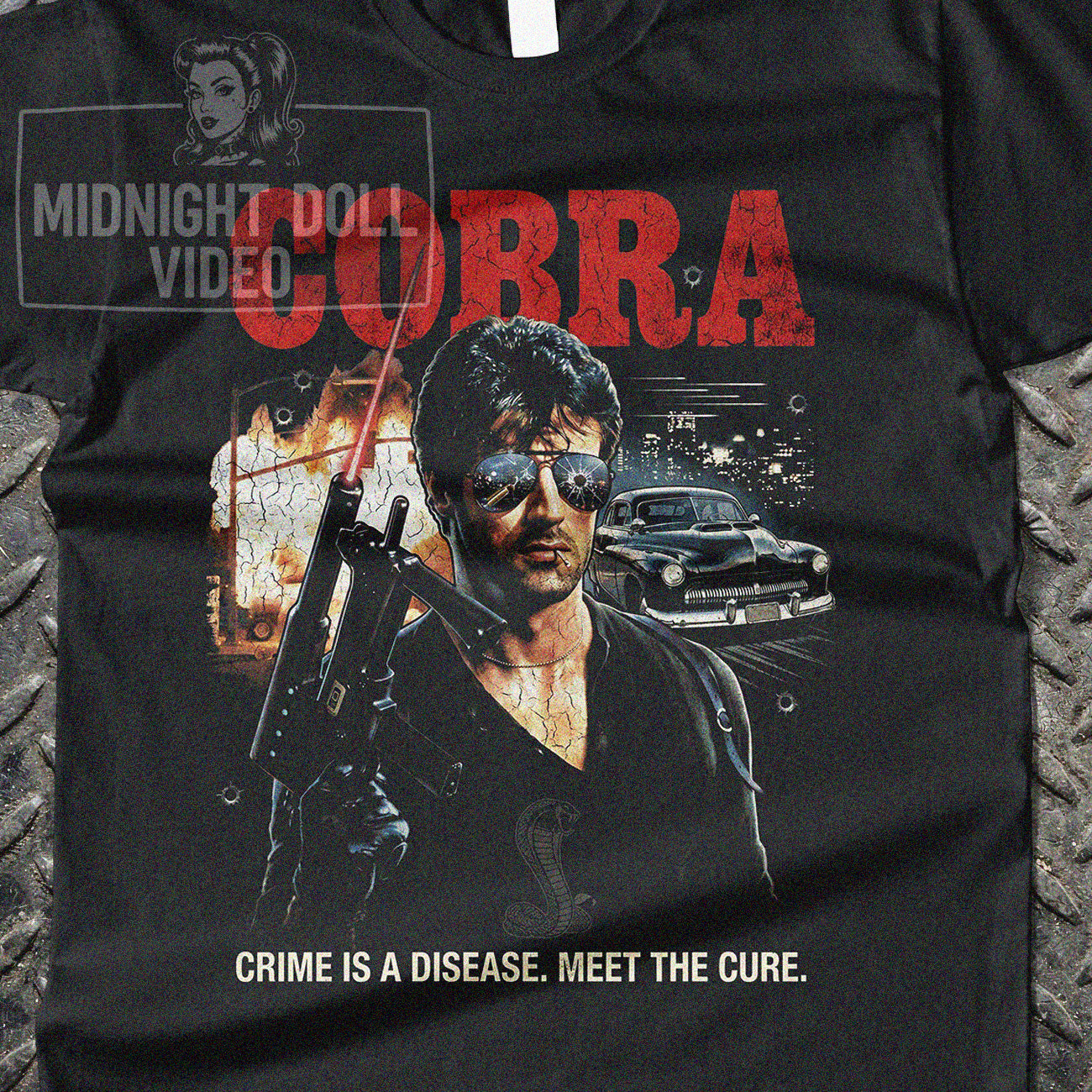 COBRA (1986) - "MEET THE CURE" VINTAGE T-SHIRT