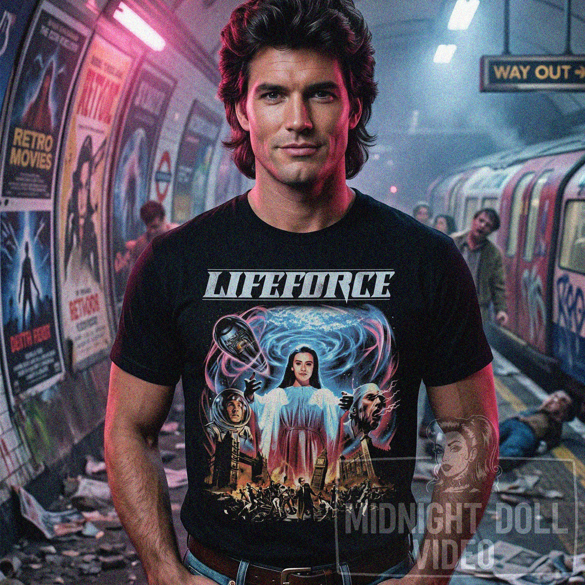 LIFEFORCE (1985) - "THE SPACESHIP WAS A TOMB" VINTAGE T-SHIRT