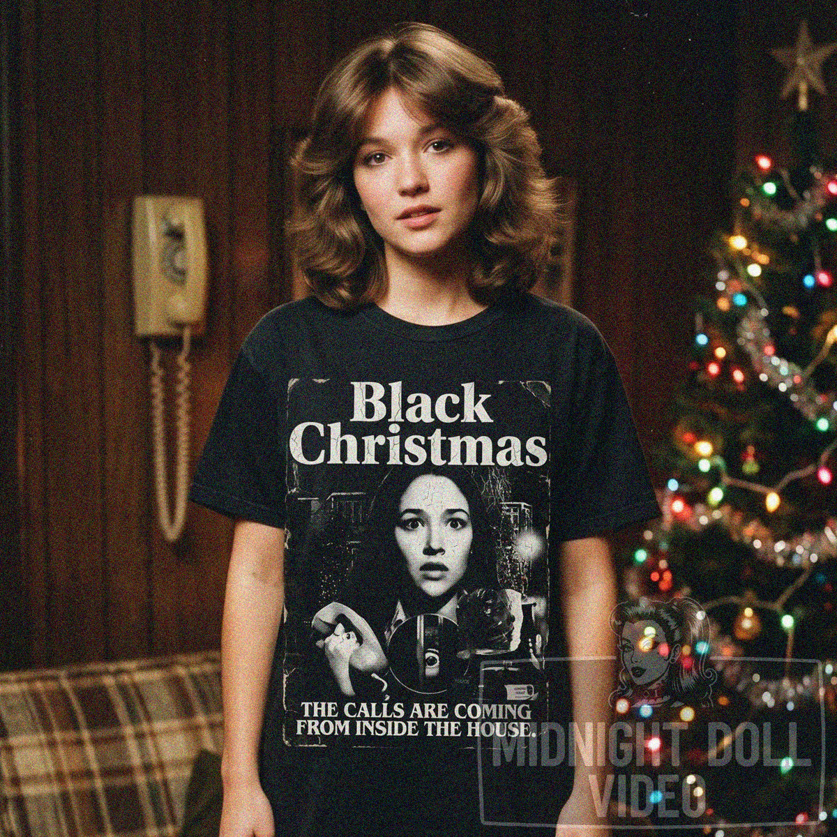 BLACK CHRISTMAS (1974) - "THE CALLS ARE COMING FROM INSIDE THE HOUSE" VINTAGE T-SHIRT