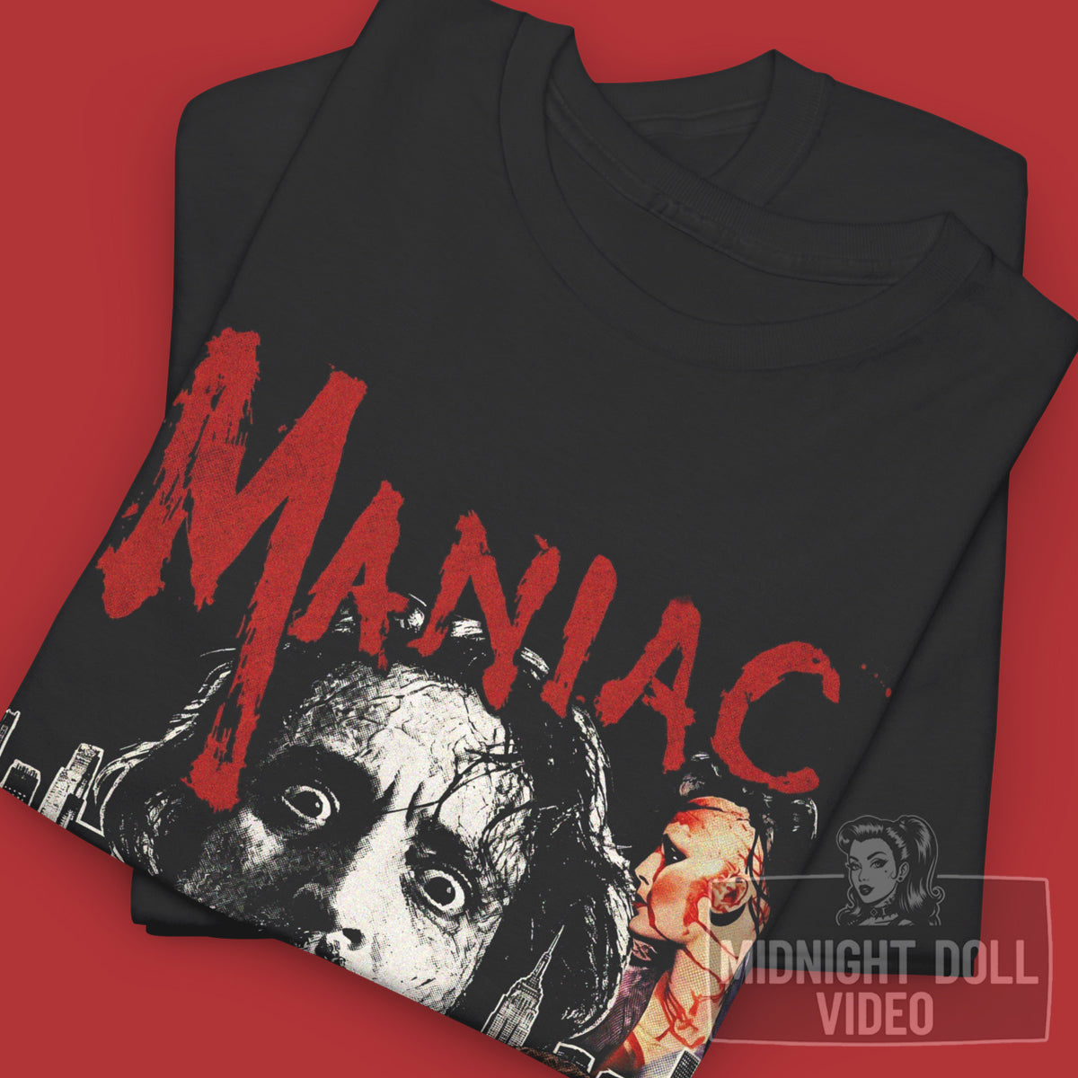 MANIAC (1980) - "I WARNED YOU NOT TO GO OUT TONIGHT" VINTAGE T-SHIRT
