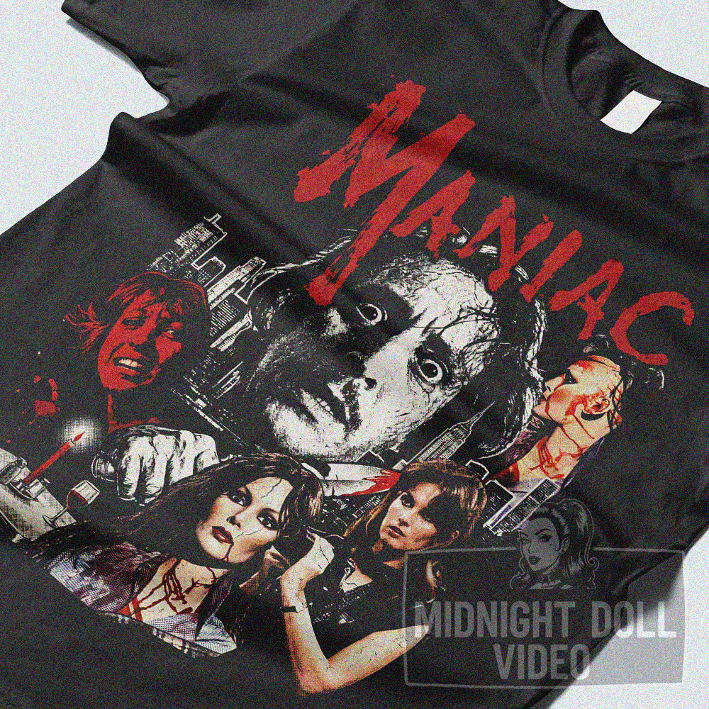 MANIAC (1980) - "I WARNED YOU NOT TO GO OUT TONIGHT" VINTAGE T-SHIRT