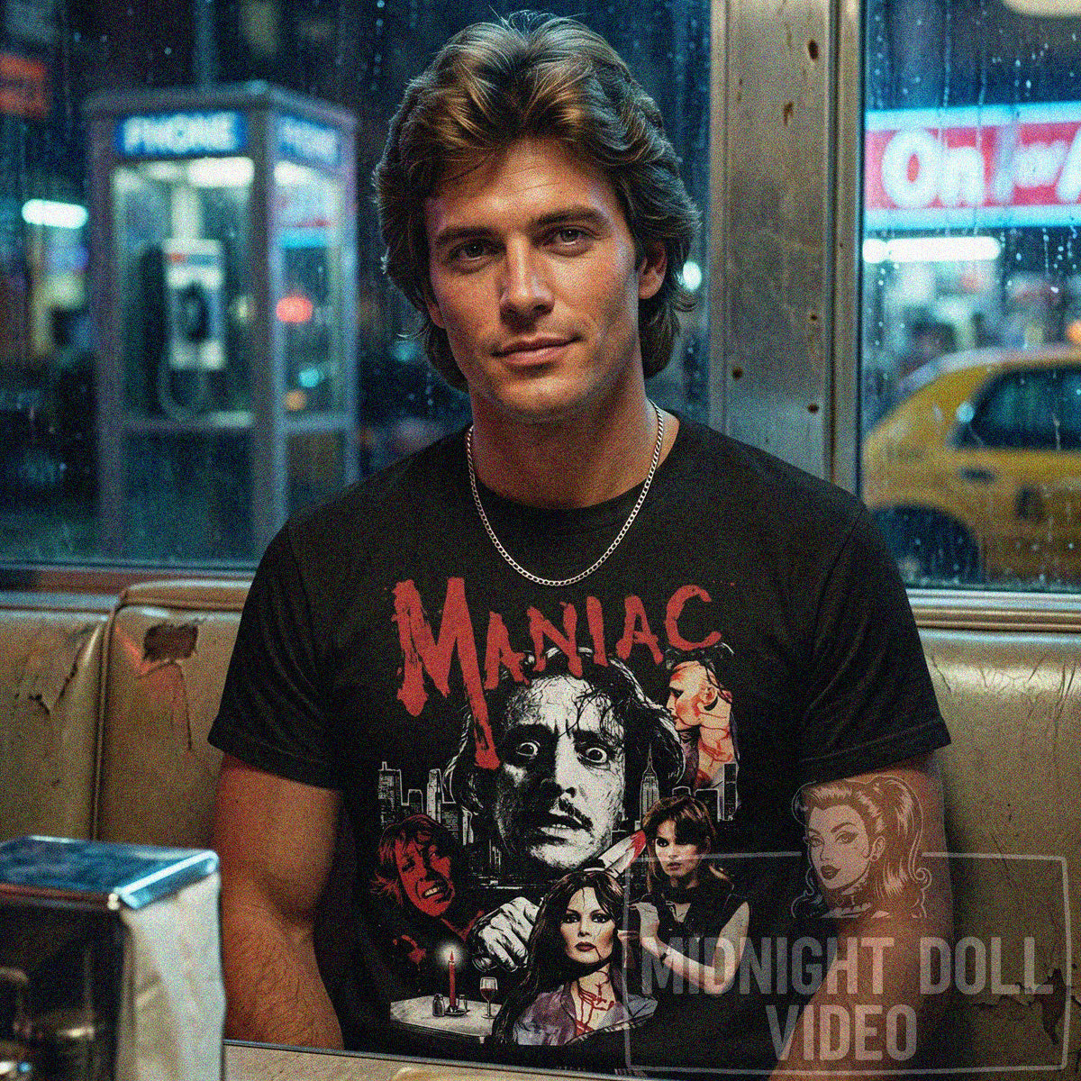 MANIAC (1980) - "I WARNED YOU NOT TO GO OUT TONIGHT" VINTAGE T-SHIRT