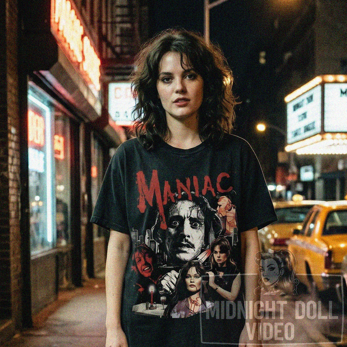 MANIAC (1980) - "I WARNED YOU NOT TO GO OUT TONIGHT" VINTAGE T-SHIRT