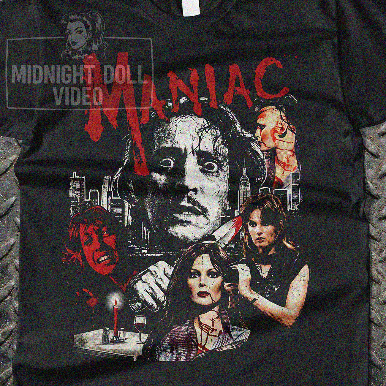 MANIAC (1980) - "I WARNED YOU NOT TO GO OUT TONIGHT" VINTAGE T-SHIRT
