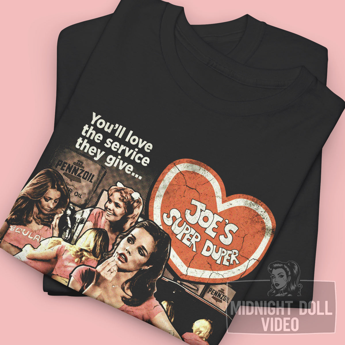 GAS PUMP GIRLS (1979) "JOE'S SUPER DUPER" VINTAGE T-SHIRT