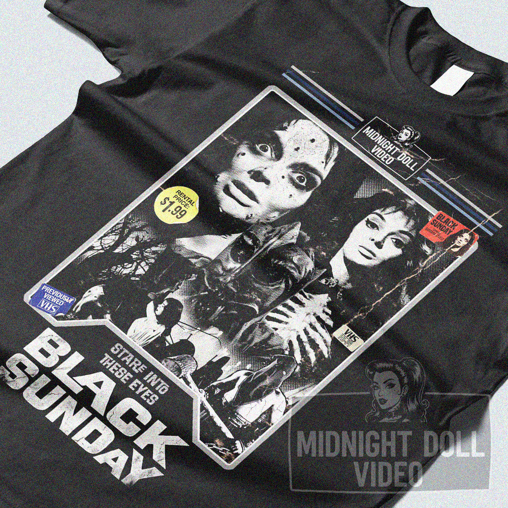 BLACK SUNDAY (1960) - "STARE INTO THESE EYES" VHS TRIBUTE T-SHIRT