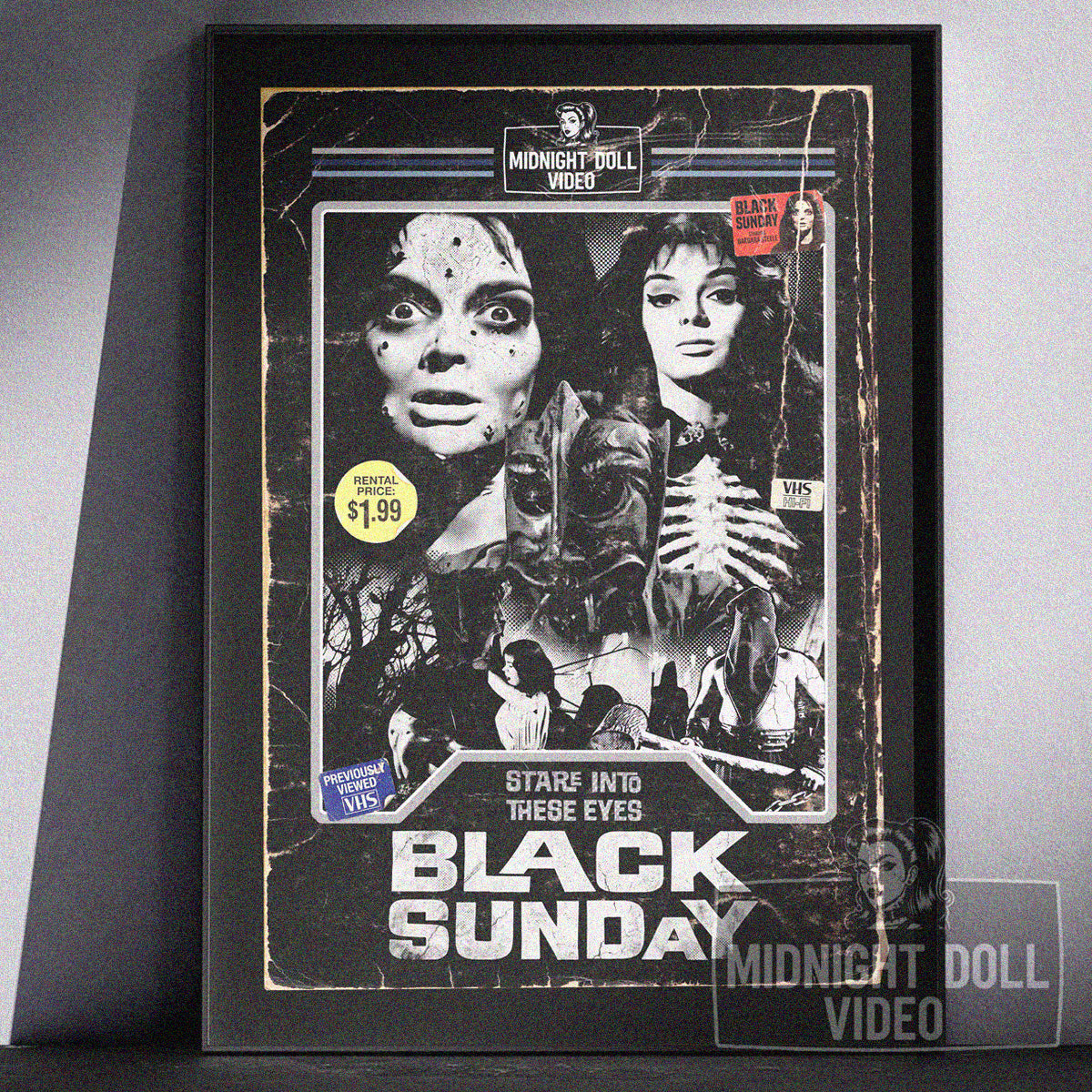 BLACK SUNDAY (1960) - "STARE INTO THESE EYES" VHS TRIBUTE ART PRINT