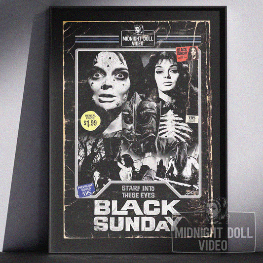 BLACK SUNDAY (1960) - "STARE INTO THESE EYES" VHS TRIBUTE ART PRINT