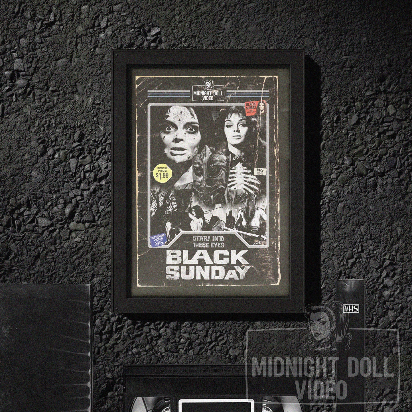 BLACK SUNDAY (1960) - "STARE INTO THESE EYES" VHS TRIBUTE ART PRINT