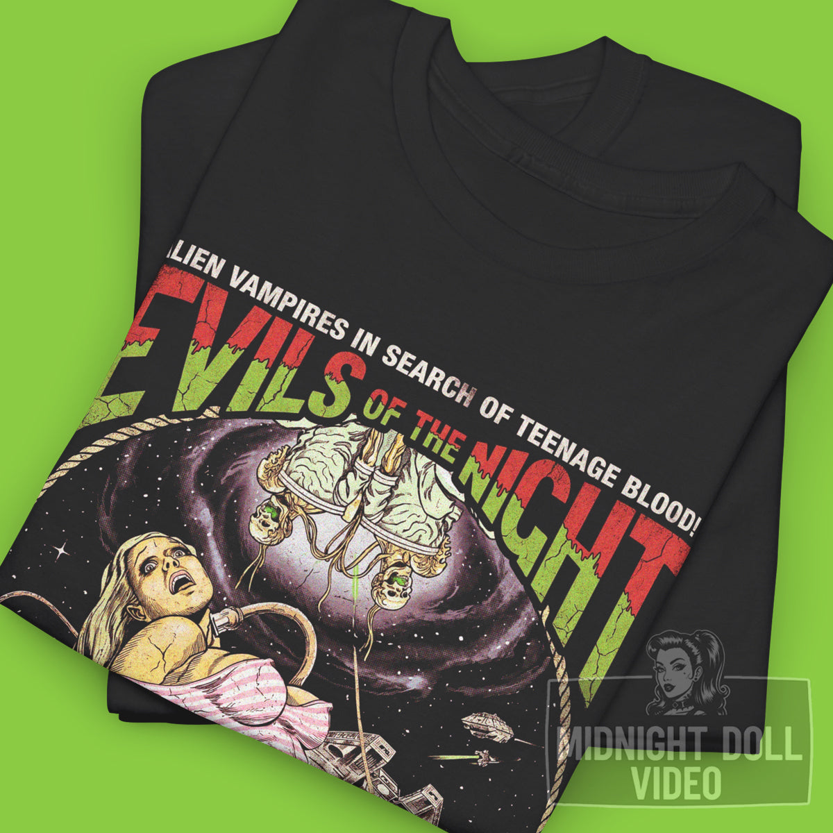 EVILS OF THE NIGHT (1985) - "ALIEN VAMPIRES" VINTAGE SHIRT