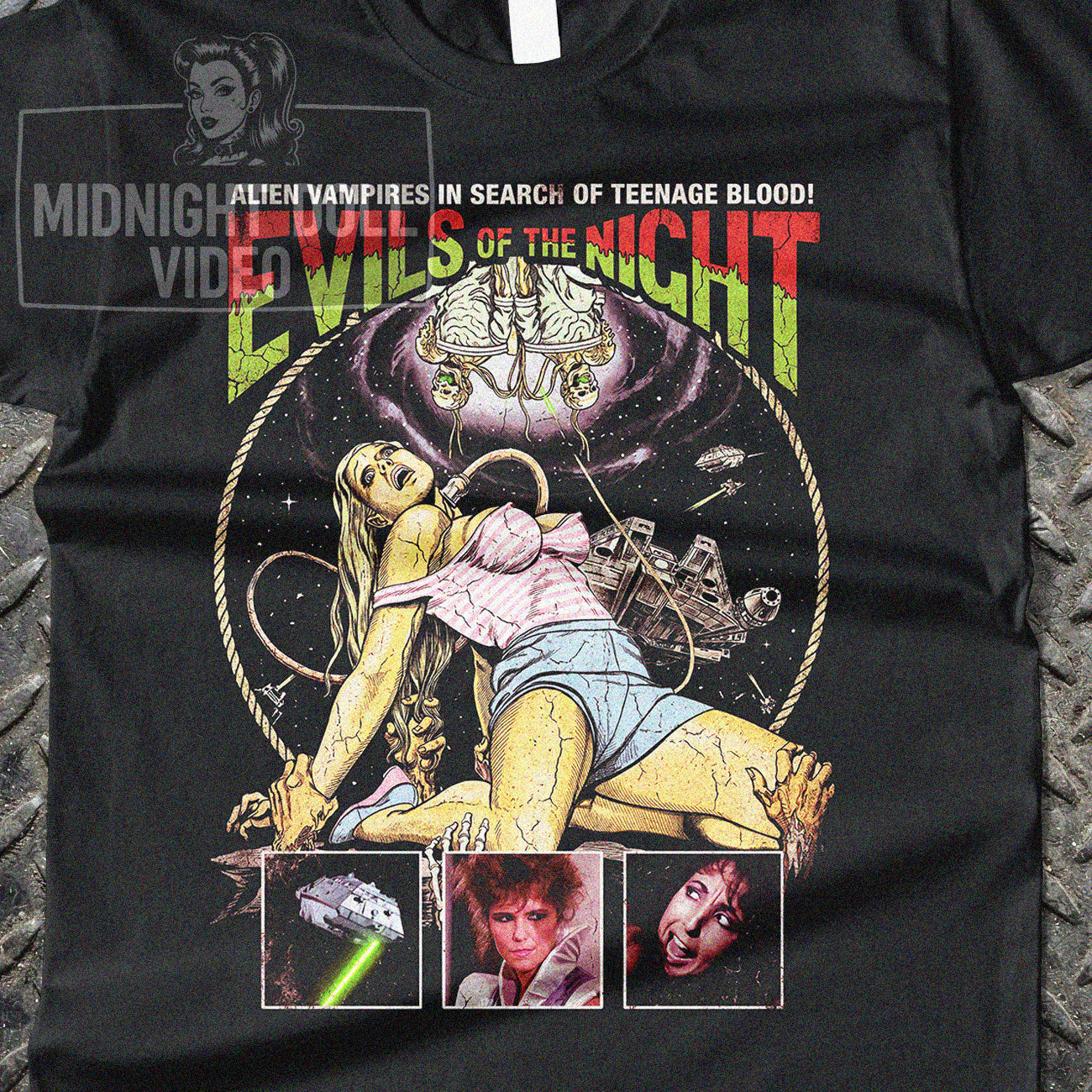 EVILS OF THE NIGHT (1985) - "ALIEN VAMPIRES" VINTAGE SHIRT