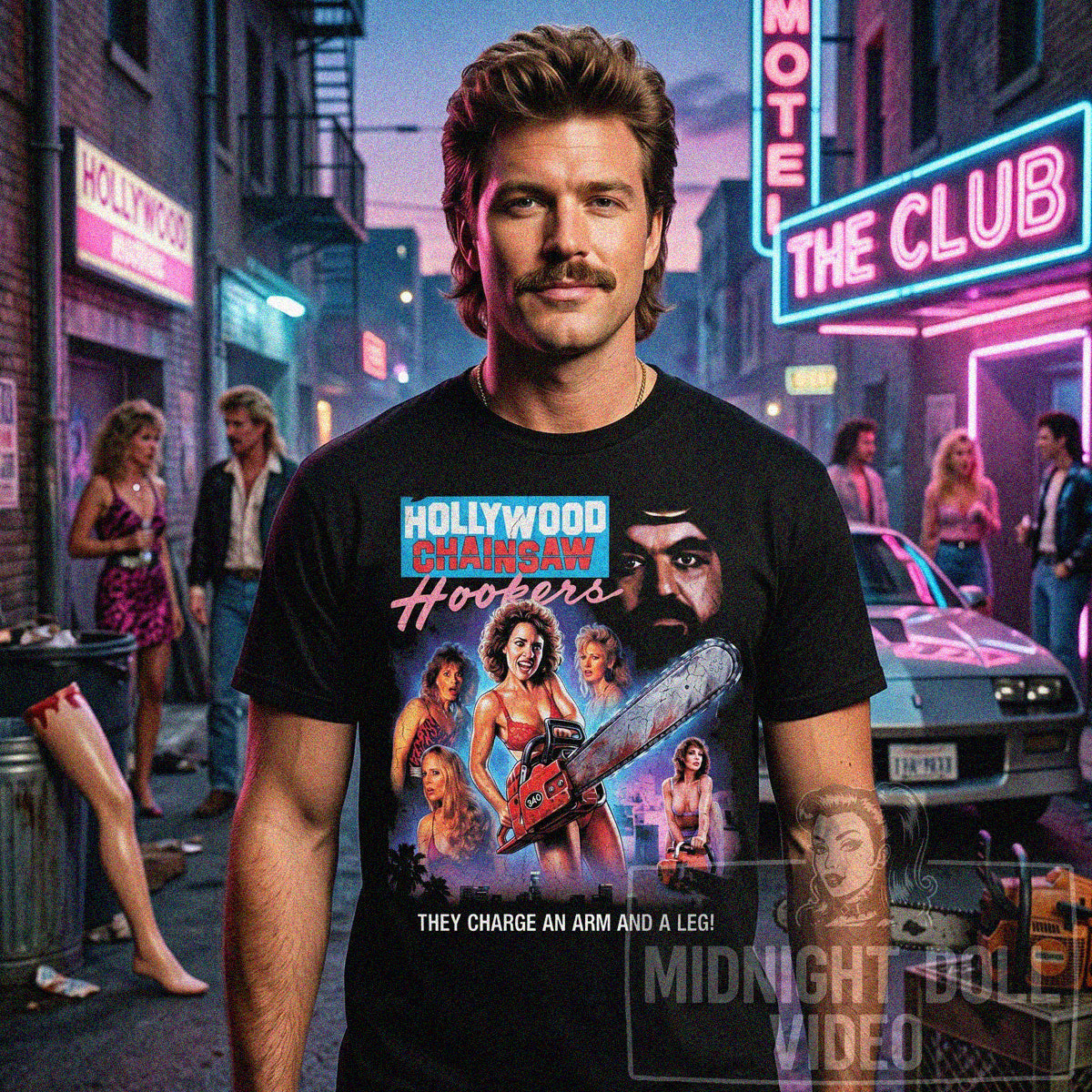 HOLLYWOOD CHAINSAW HOOKERS (1988) - "AN ARM AND A LEG" VINTAGE SHIRT