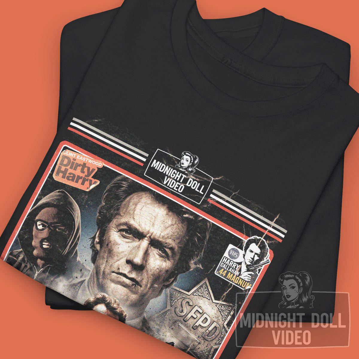 DIRTY HARRY (1971) - "DO I FEEL LUCKY?" VHS TRIBUTE T-SHIRT