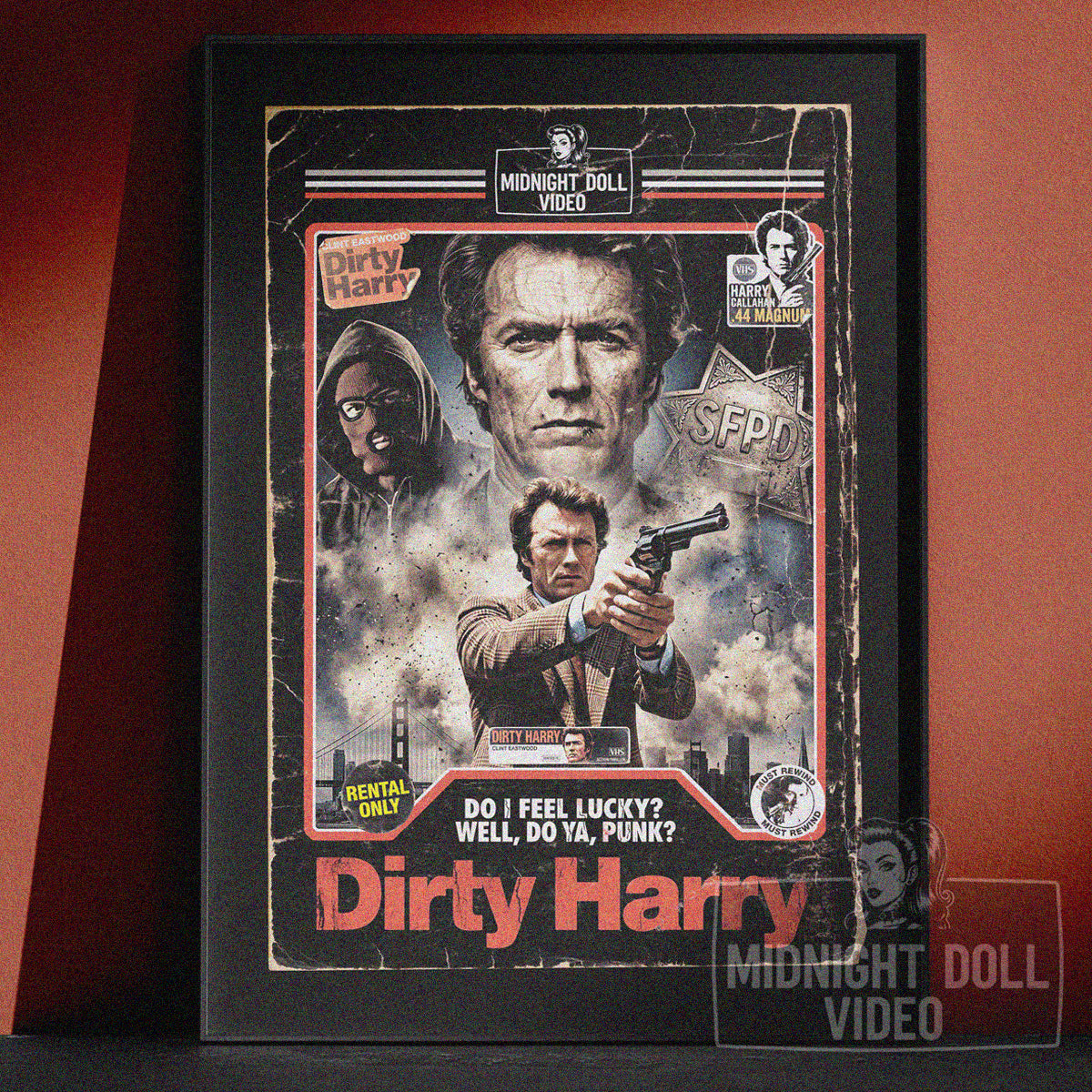 DIRTY HARRY (1971) - "DO I FEEL LUCKY?" VHS TRIBUTE ART PRINT
