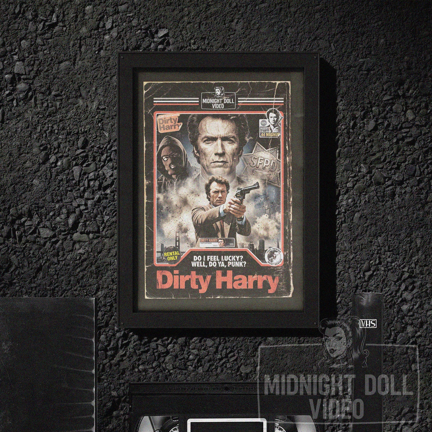 DIRTY HARRY (1971) - "DO I FEEL LUCKY?" VHS TRIBUTE ART PRINT