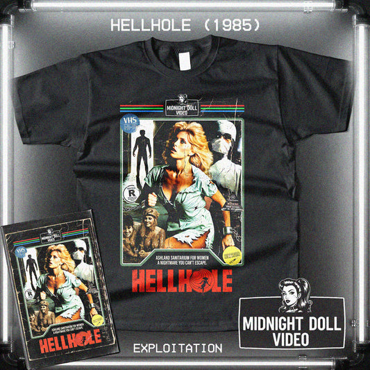 HELLHOLE (1985) - "A NIGHTMARE YOU CAN'T ESCAPE" VHS TRIBUTE T-SHIRT