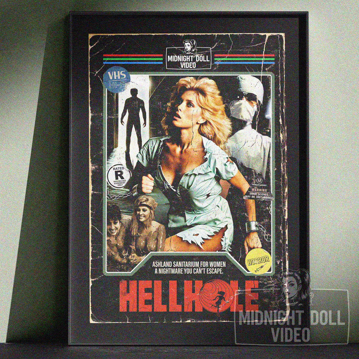 HELLHOLE (1985) - "A NIGHTMARE YOU CAN'T ESCAPE" VHS TRIBUTE ART PRINT